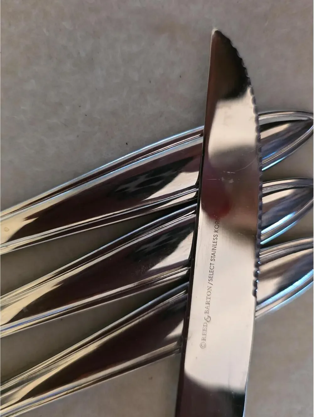 Reed & Barton Celebration Steak Knives Set of 4 Stainless Korea Flatware